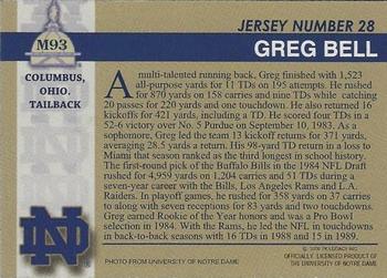 2003-09 TK Legacy Notre Dame Fighting Irish #M93 Greg Bell Back