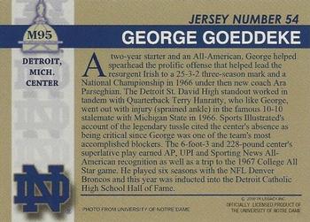 2003-09 TK Legacy Notre Dame Fighting Irish #M95 George Goeddeke Back
