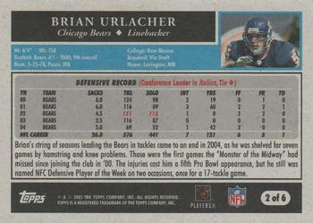 2005 Topps Chicago Bears National Convention #2 Brian Urlacher Back