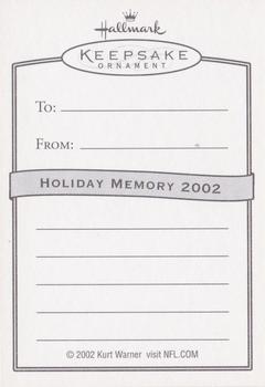 1995-17 Hallmark Keepsake Ornament Cards #8 Kurt Warner Back