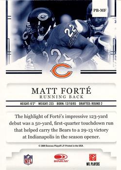 2009 Donruss Pro Bowl #PB-MF Matt Forte Back