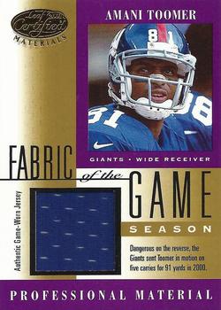 2001 Leaf Certified Materials - Fabric of the Game Gold #FG-112 Amani Toomer Front
