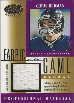 2001 Leaf Certified Materials - Fabric of the Game Gold #FG-116 Chris Redman Front