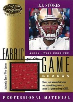 2001 Leaf Certified Materials - Fabric of the Game Gold #FG-122 J.J. Stokes Front