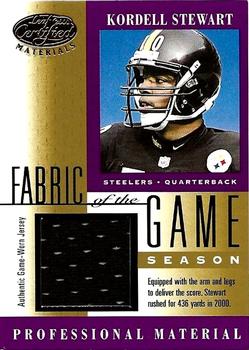 2001 Leaf Certified Materials - Fabric of the Game Gold #FG-131 Kordell Stewart Front