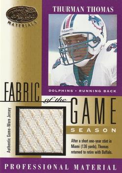 2001 Leaf Certified Materials - Fabric of the Game Gold #FG-142 Thurman Thomas Front