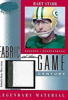 2001 Leaf Certified Materials - Fabric of the Game Platinum Holofoil #FG-3 Bart Starr Front