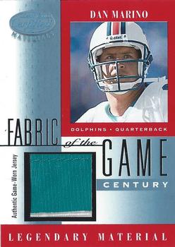 2001 Leaf Certified Materials - Fabric of the Game Platinum Holofoil #FG-8 Dan Marino Front