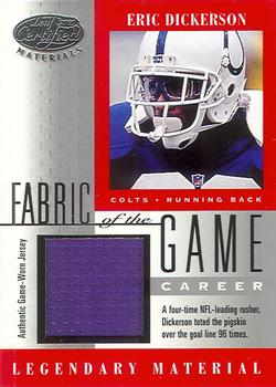 2001 Leaf Certified Materials - Fabric of the Game Silver #FG-12 Eric Dickerson Front