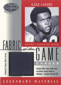 2001 Leaf Certified Materials - Fabric of the Game Silver #FG-15 Gale Sayers Front