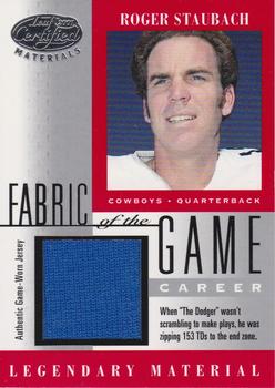 2001 Leaf Certified Materials - Fabric of the Game Silver #FG-31 Roger Staubach Front