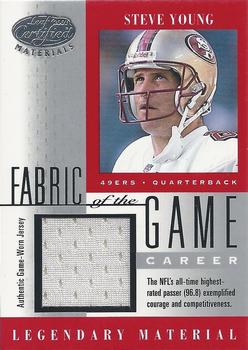 2001 Leaf Certified Materials - Fabric of the Game Silver #FG-34 Steve Young Front
