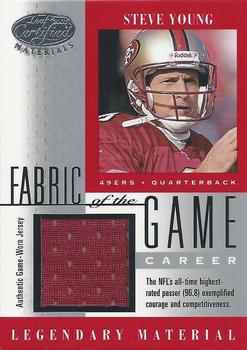 2001 Leaf Certified Materials - Fabric of the Game Silver #FG-35 Steve Young Front