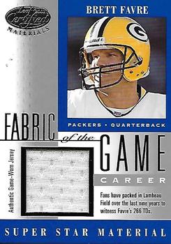 2001 Leaf Certified Materials - Fabric of the Game Silver #FG-42 Brett Favre Front