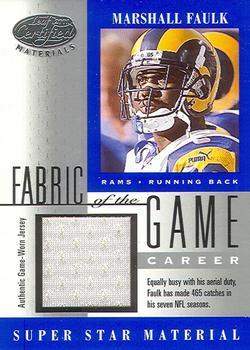 2001 Leaf Certified Materials - Fabric of the Game Silver #FG-60 Marshall Faulk Front