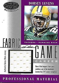 2001 Leaf Certified Materials - Fabric of the Game Silver #FG-119 Dorsey Levens Front