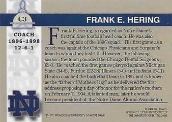 2003-09 TK Legacy Notre Dame Fighting Irish - Coaches #C3 Frank E. Hering Back
