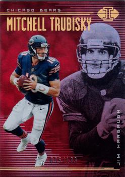2018 Panini Illusions - Red #41 Jim Harbaugh / Mitchell Trubisky Front