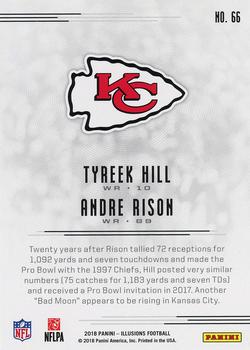 2018 Panini Illusions - Red #66 Andre Rison / Tyreek Hill Back