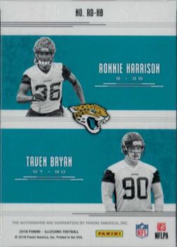 2018 Panini Illusions - Rookie Dual Signs Blue #RD-HB Ronnie Harrison / Taven Bryan Back