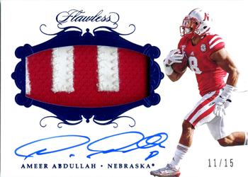 2018 Panini Flawless Collegiate - Patch Autographs Sapphire #PA-AA Ameer Abdullah Front