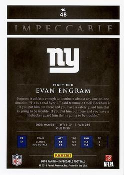2018 Panini Impeccable - Silver #48 Evan Engram Back