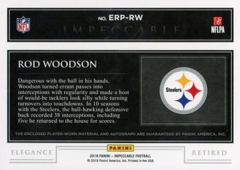 2018 Panini Impeccable - Elegance Retired Patch Autos Gold #ERP-RW Rod Woodson Back