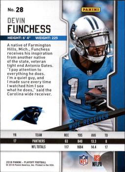 2018 Panini Playoff #28 Devin Funchess Back