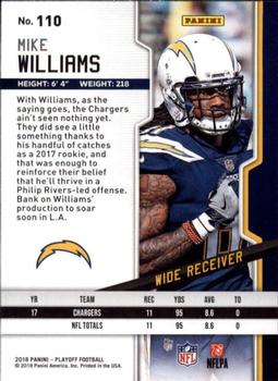 2018 Panini Playoff #110 Mike Williams Back