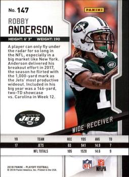 2018 Panini Playoff #147 Robby Anderson Back