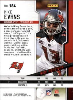 2018 Panini Playoff #184 Mike Evans Back