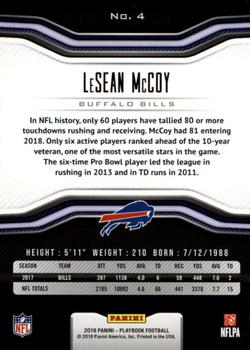 2018 Panini Playbook #4 LeSean McCoy Back