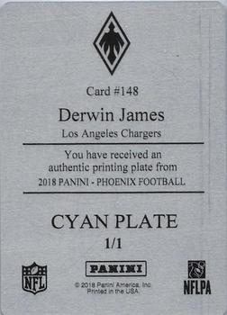 2018 Panini Phoenix - Printing Plate Cyan #148 Derwin James Back