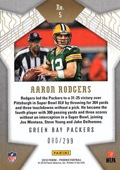 2018 Panini Phoenix - Most Valuable Red #5 Aaron Rodgers Back