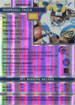 1999 Finest - Pro Bowl Promos Refractors #3 Marshall Faulk Back