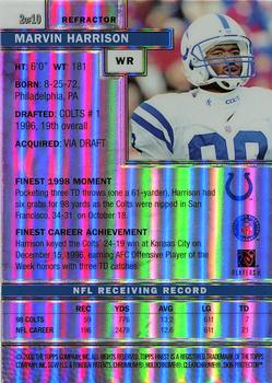 1999 Finest - Pro Bowl Promos Jumbos Refractors #2 Marvin Harrison Back