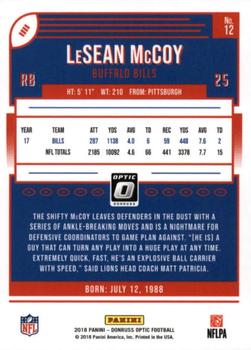 2018 Donruss Optic #12 LeSean McCoy Back