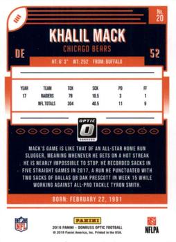2018 Donruss Optic #20 Khalil Mack Back