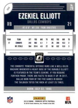 2018 Donruss Optic #28 Ezekiel Elliott Back
