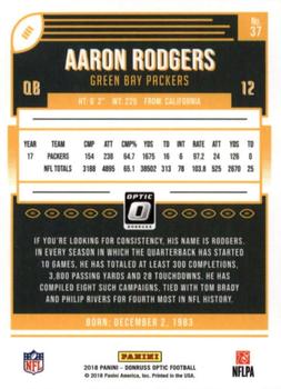 2018 Donruss Optic #37 Aaron Rodgers Back