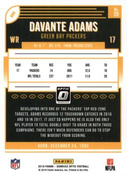 2018 Donruss Optic #39 Davante Adams Back