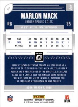 2018 Donruss Optic #45 Marlon Mack Back