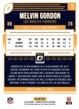 2018 Donruss Optic #57 Melvin Gordon Back