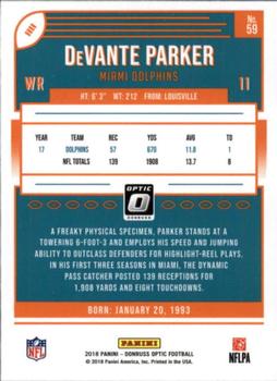 2018 Donruss Optic #59 DeVante Parker Back