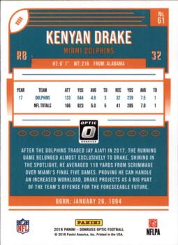 2018 Donruss Optic #61 Kenyan Drake Back