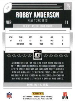 2018 Donruss Optic #74 Robby Anderson Back