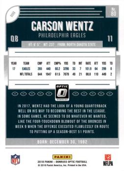 2018 Donruss Optic #80 Carson Wentz Back