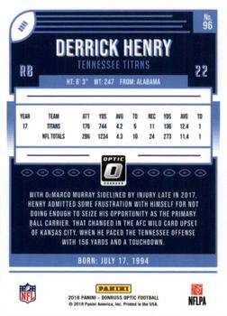 2018 Donruss Optic #96 Derrick Henry Back
