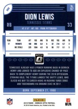 2018 Donruss Optic #97 Dion Lewis Back