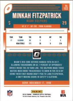 2018 Donruss Optic #103 Minkah Fitzpatrick Back